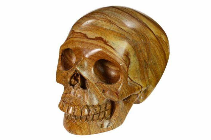 Realistic, Polished Picture Jasper Skull #151160